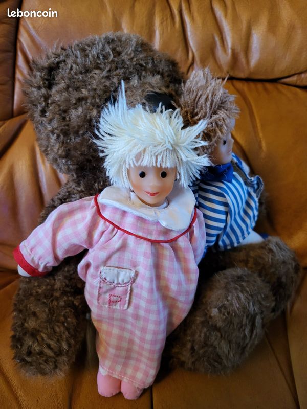 Poupée Nicolas Et Pimprenelle – Bonne Nuit Les Petits, ORTF, Vintage