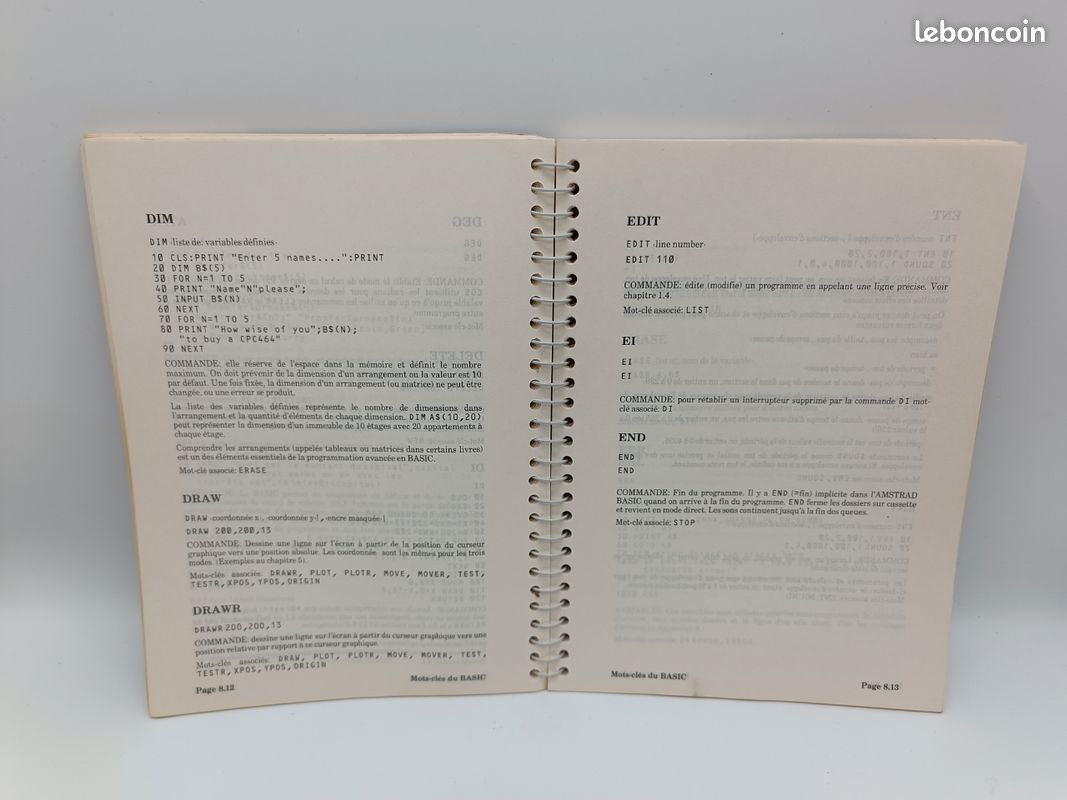 Manuel Utilisateur Amstrad CPC 464 – Guide Officiel Français – Bon état