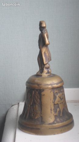 Clochette De Table Ancienne Napoléon - Laiton, Scène De Bataille