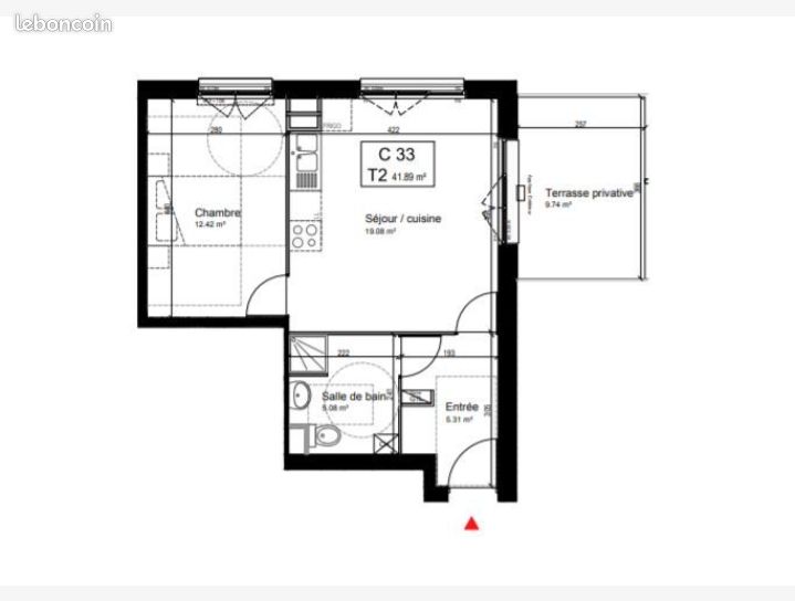 Appartement 2 pièces 42 m² · à Lille · 42 m² · 800 €/mois