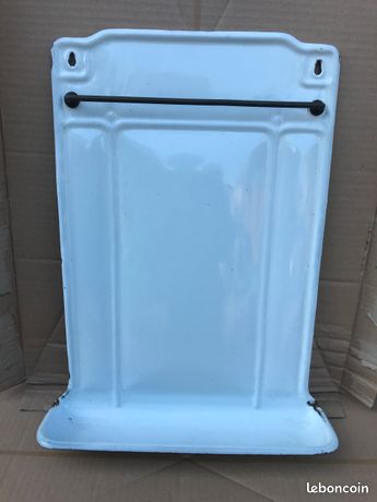 Ancien support de cuisine Porte-ustensile en tôle émaillée