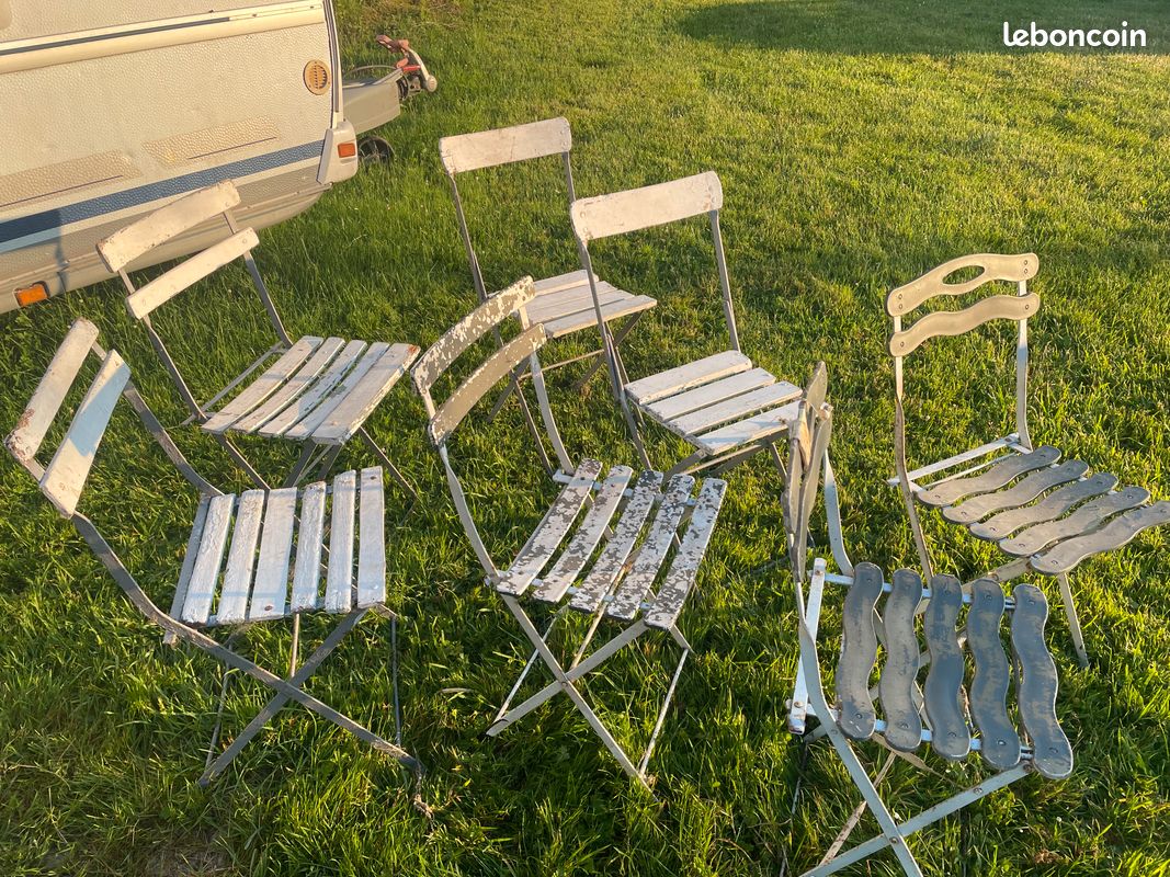 Chaises pliantes métal vintage (image 2)