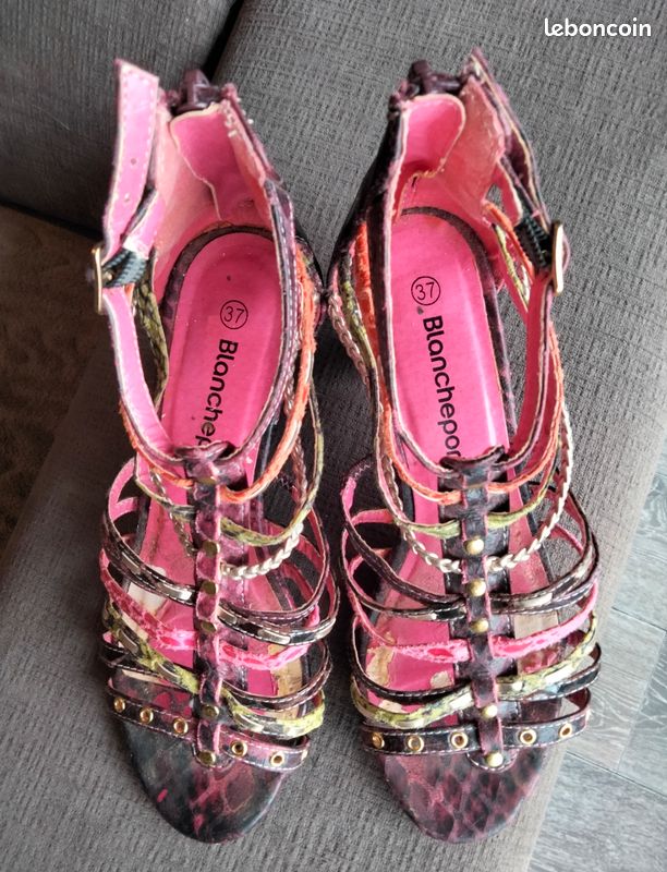 Chaussure sandale à talon Femme Multicolore Chaussures