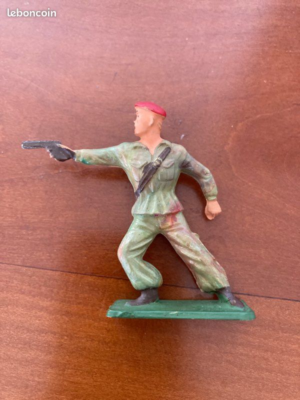 Figurine 1/32 Starlux - Chasseur Alpin Français Tireur à Genoux - Occasion Très Bon état