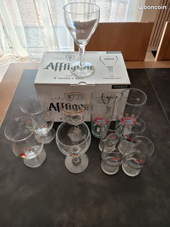 DUO DE VERRES A BIÈRE LEFFE 33 cl Vintage Rare