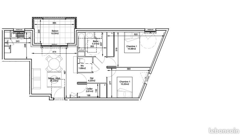 Appartement 3 pièces 63 m² · à Neuville-sur-Saône · 63 m² · 936 €/mois
