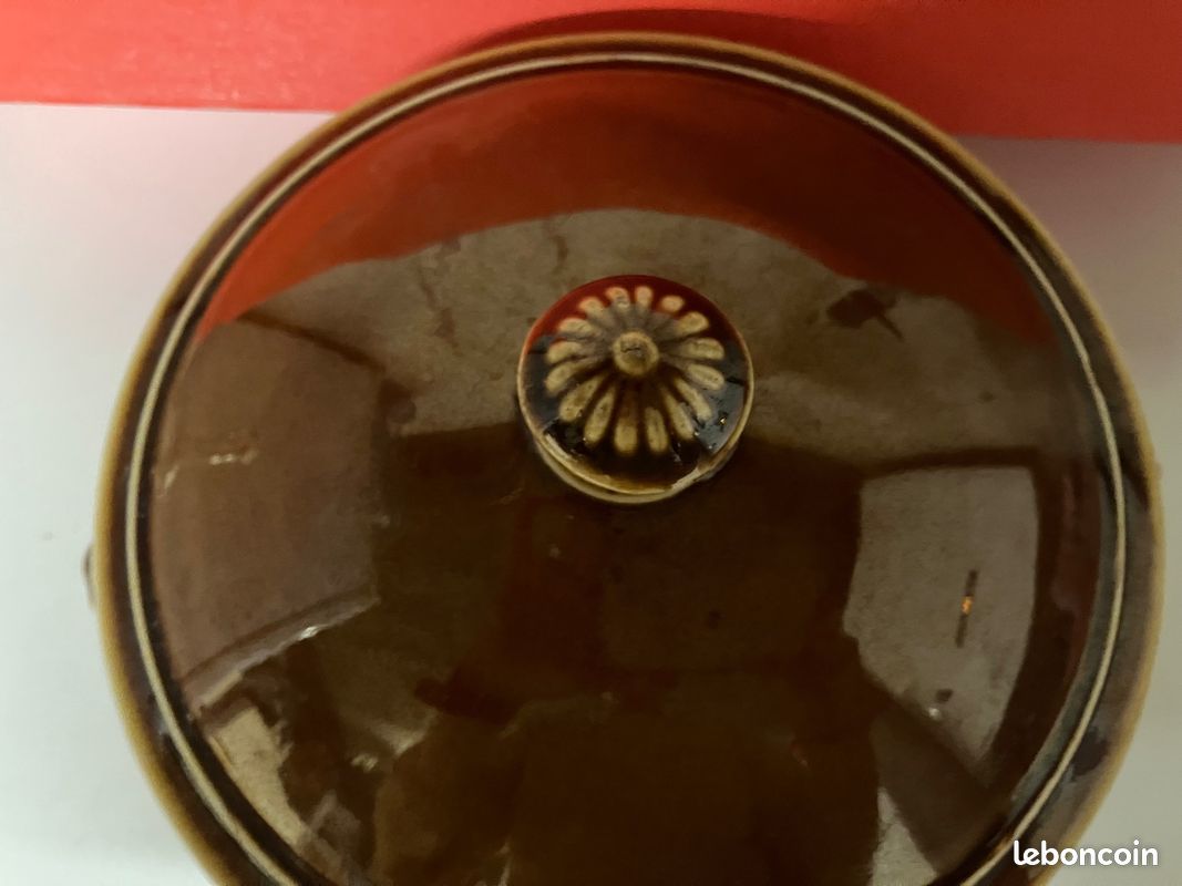 Petite soupière cocotte en grès vernissé vintage 16 cms (image 3)