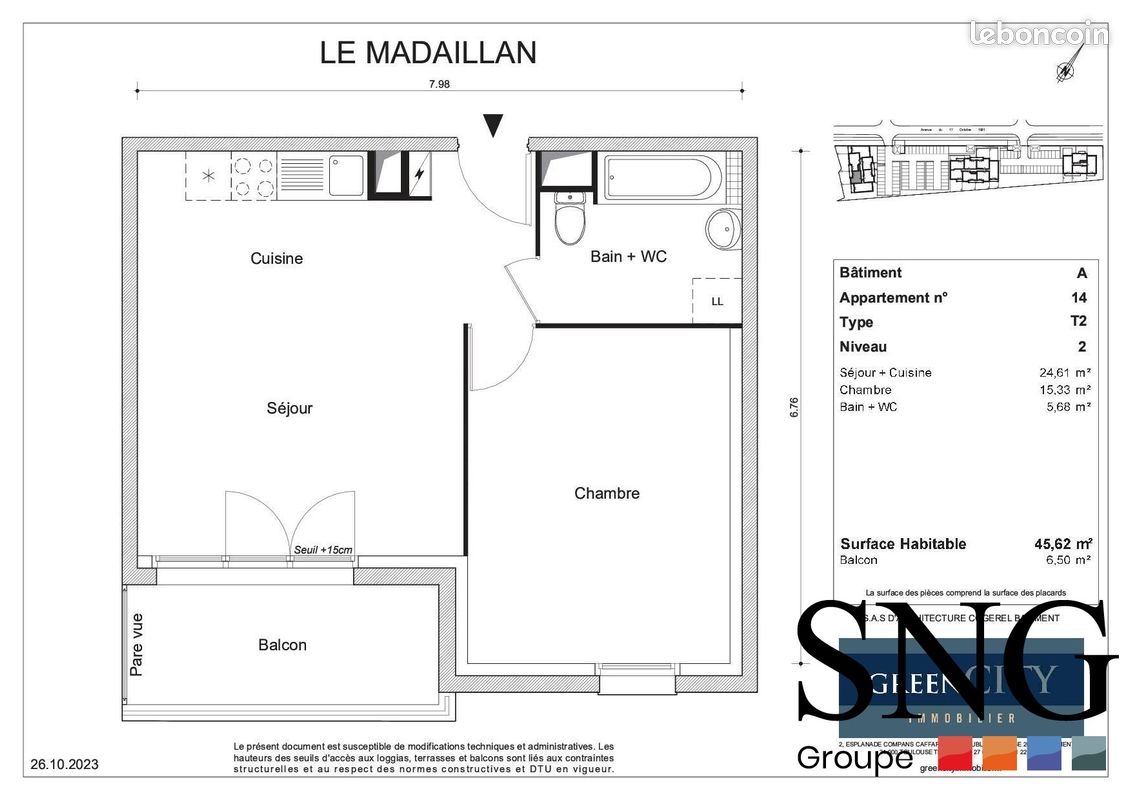 Appartement 2 pièces 46 m² · à Montataire · 46 m² · 707 €