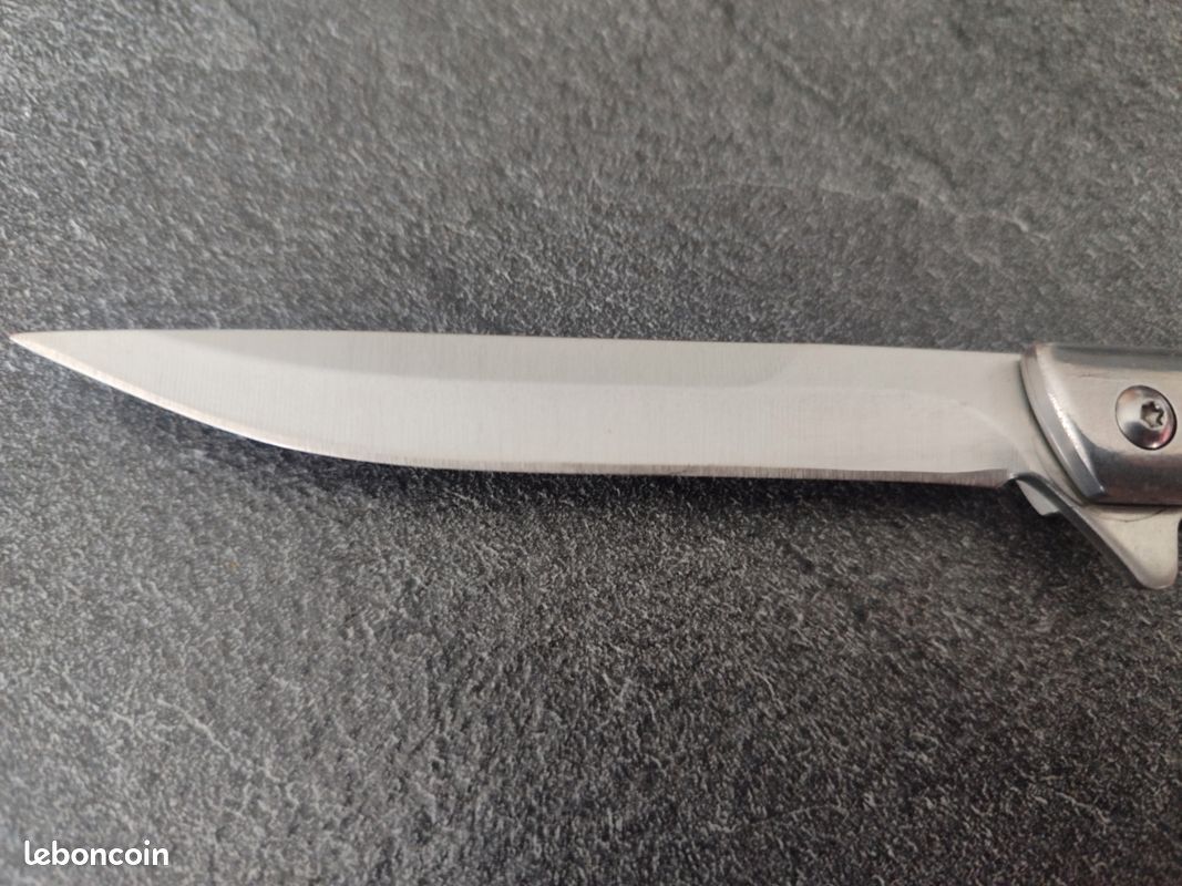 Couteau pliant de randonnée NEUF + Étui étui simili cuir (Longueur total 20,5 cm) (image 4)