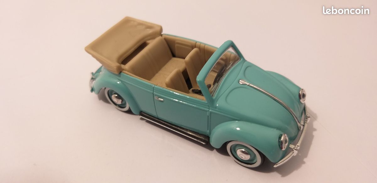 Jouet Ancien JOYAX France - VW Coccinelle Cabriolet En Tôle Lithographiée - 14cm - Occasion