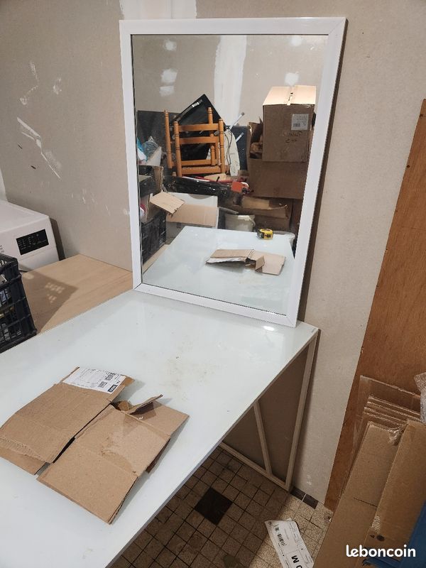 Coiffeuse en verre + miroir (image 3)