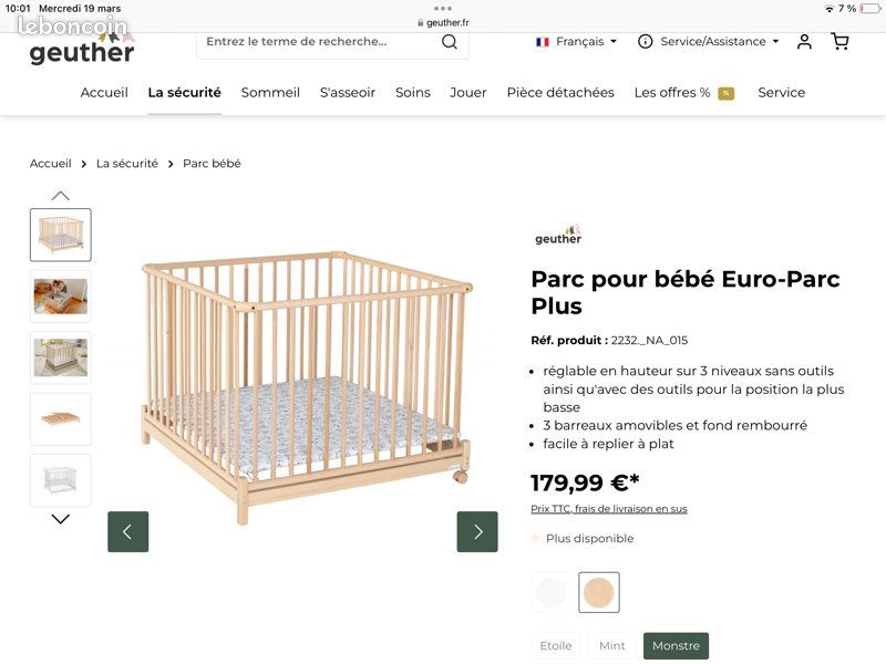 Parc pour bébé Geuther comme neuf + tour de parc Sterntaler (image 6)
