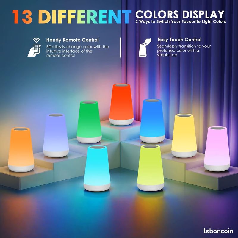 Veilleuse Led Lampe De Chevet,7 Multicolore Veilleuse Bébé À Commande