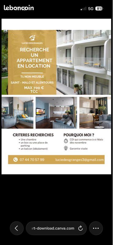 Appartement 1 pièce 35 m² · à Saint-Malo · 35 m² · 650 €/mois