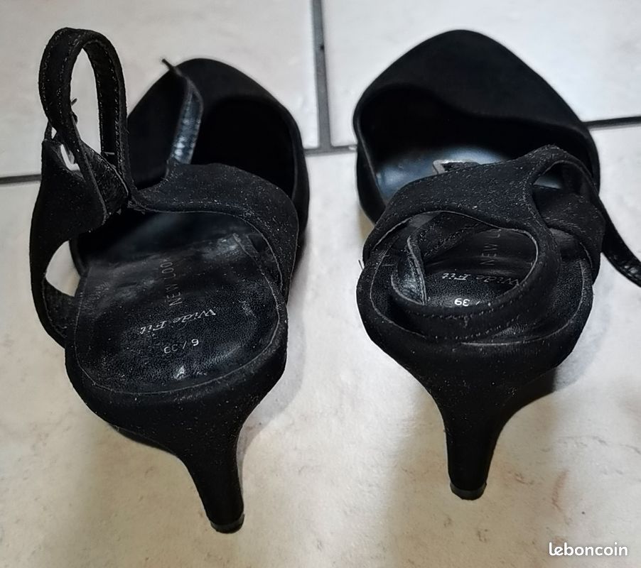 Escarpins noirs à talon taille 38 en très bon état (image 5)