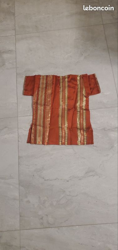 Robe orientale bébé fille 2ans orange et doré (image 2)