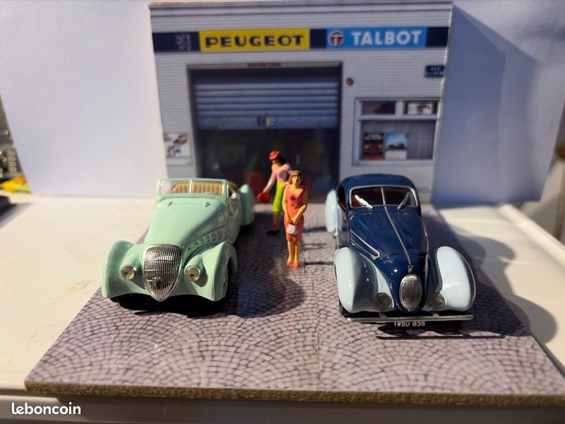 Diorama 1/43 Peugeot Talbot Exposition Peugeot 402 Darl’Mat et Talbot Lagot Figoni Falaschi (image 1)