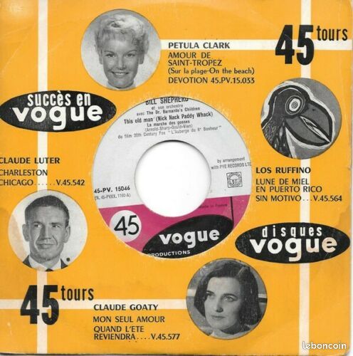 Bill Shepherd : This Old Man (La Marche des Gosses) / The Inn Of The Sixth Happiness (L'Auberge du 6e Bonheur) [Vinyle 45 tours 7" EP] 1958 (image 2)