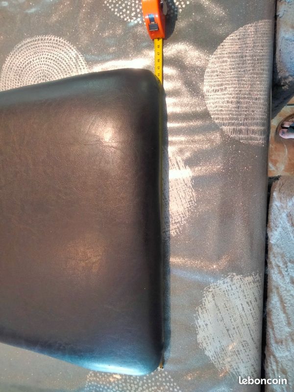 4 dessus de chaise en bois et similicuir matelassé marron (image 4)