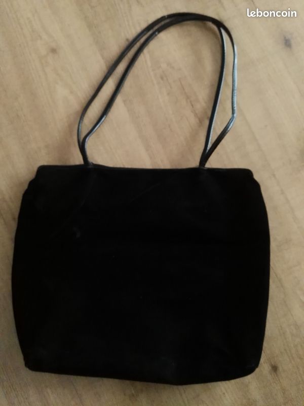 Vintage sac cabas velours noir (image 1)