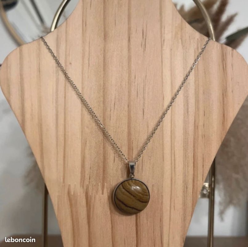 Pendentf Perre sem préceuse Jaspe Mokate Facettée 12mm - Etsy France
