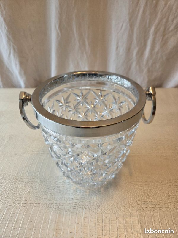 Seau à Champagne Ancien En Aluminium – 21 Cm Haut, 22,5 Cm Diamètre