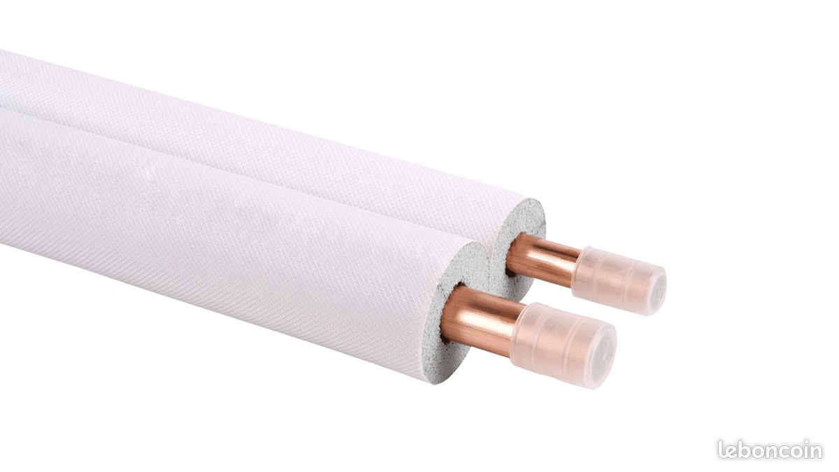Tube en cuivre isolé double 1/4"x0.8mm-3/8"x0.8mmx30m (image 1)