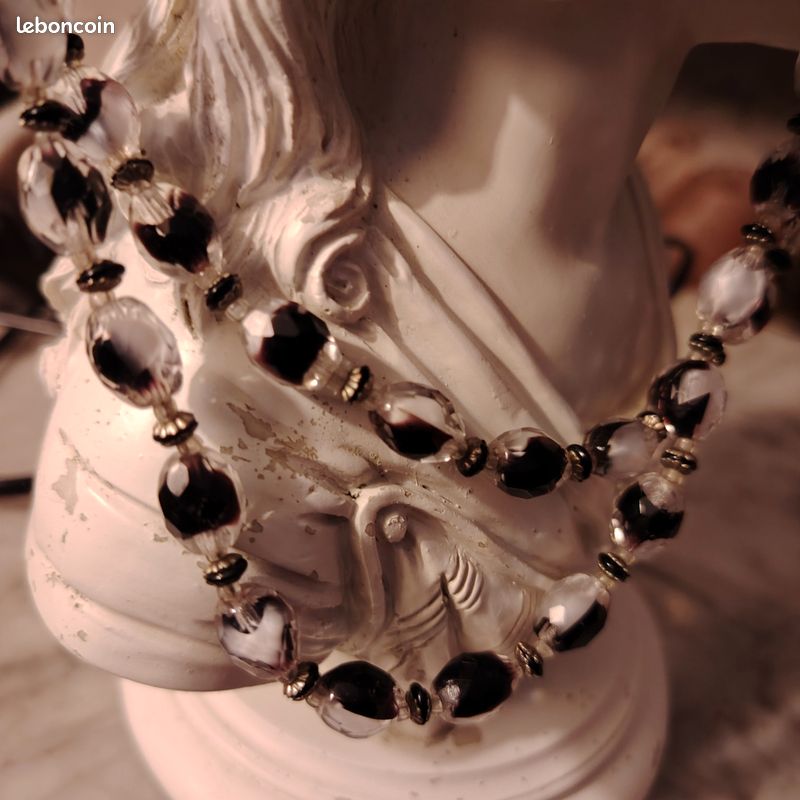 Collier vintage années 60 perles de verre en (image 4)