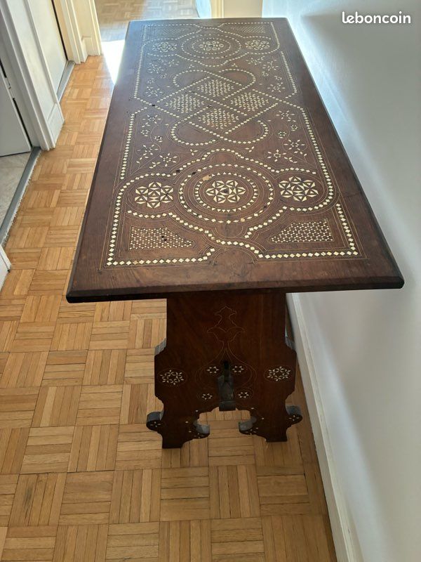 Élégante table arabe marquetée début XXe siècle (image 6)