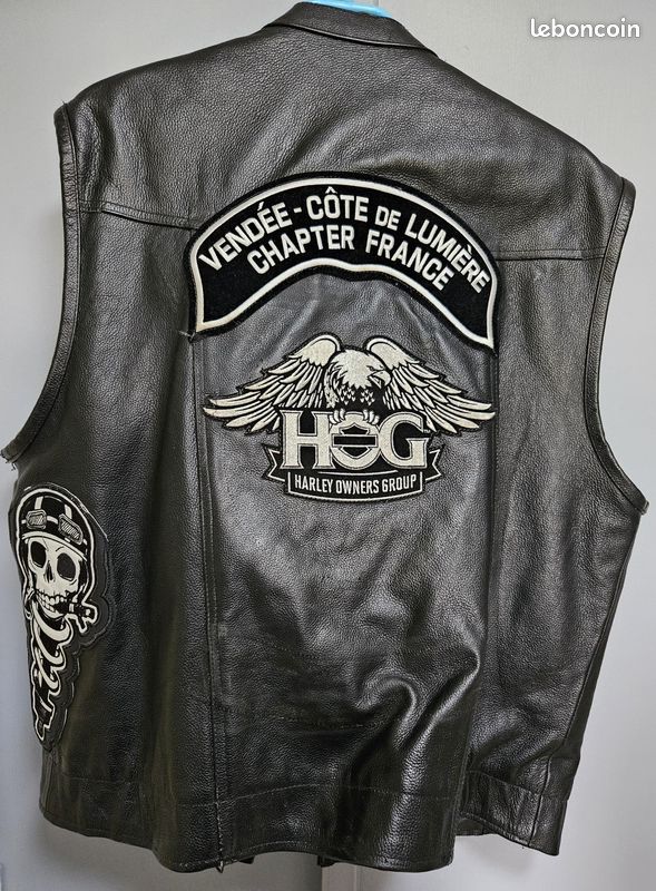 Cuir Harley-Davidson – Gillet - HOG – Free Biker – Taille M – Made in USA - Vêtements