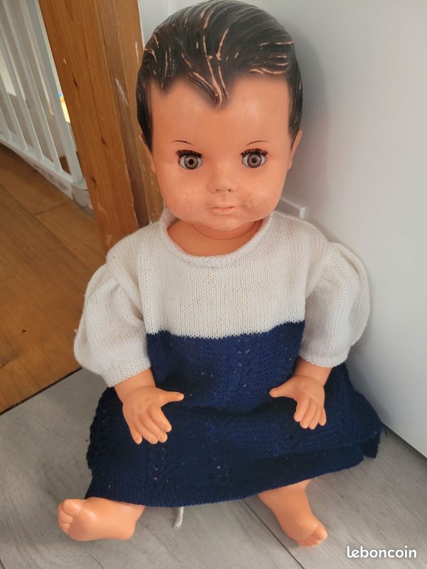 PETITCOLLIN ANCIEN POUPON baigneur 50 cm made in France bébé poupée boit pipi EUR 34,00 - FR