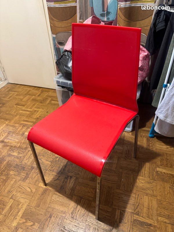 Lots 6 chaises rouge (image 1)