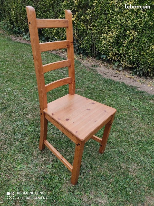 Lot de 6 chaises bois (couleur miel) origine Ikea (image 2)