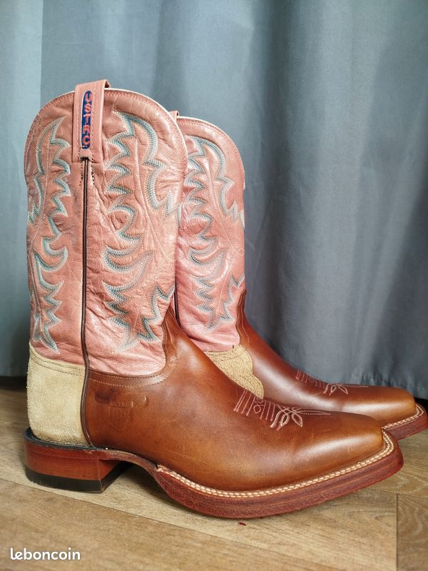 Bottes Cowboy Femme Tony Lama - Cuir Marron, Taille 7.5 US, Occasion - Style Western