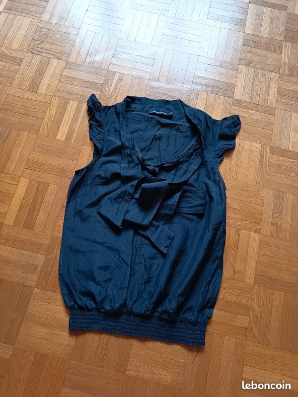 Tunique Monoprix Taille 36 - Bleu - Coton Et Polyester - Occasion Très Bon état