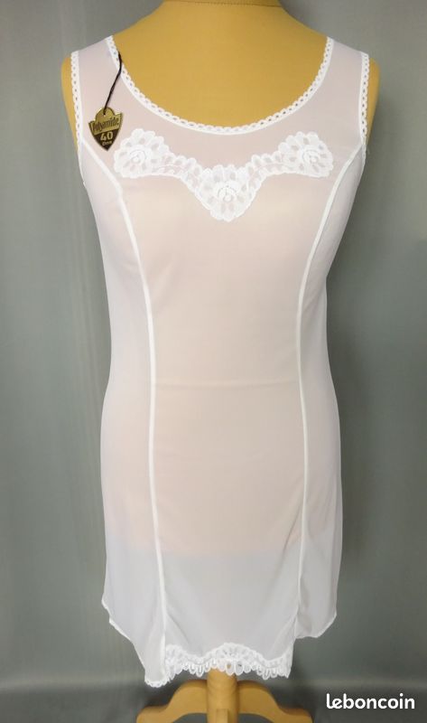 FOND DE ROBE combinaison Nylon Taille S/36/38 Vintage Authentique Neuve EUR 12,00 - FR