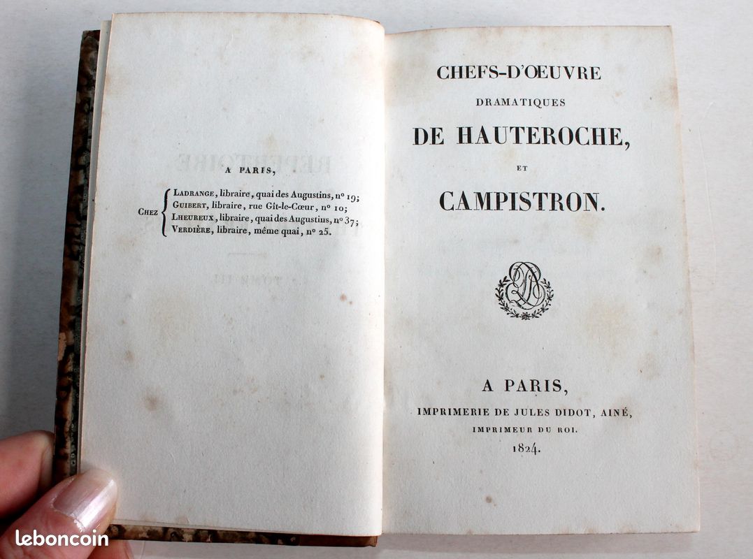 Repertoire theatre francais tome 3, chefs d'oeuvre dramatique de hauteroche et campistron 1824 (image 2)