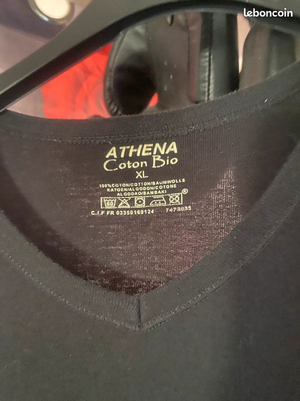 Réf 1125 t-shirt homme Athena coton bio Vêtements