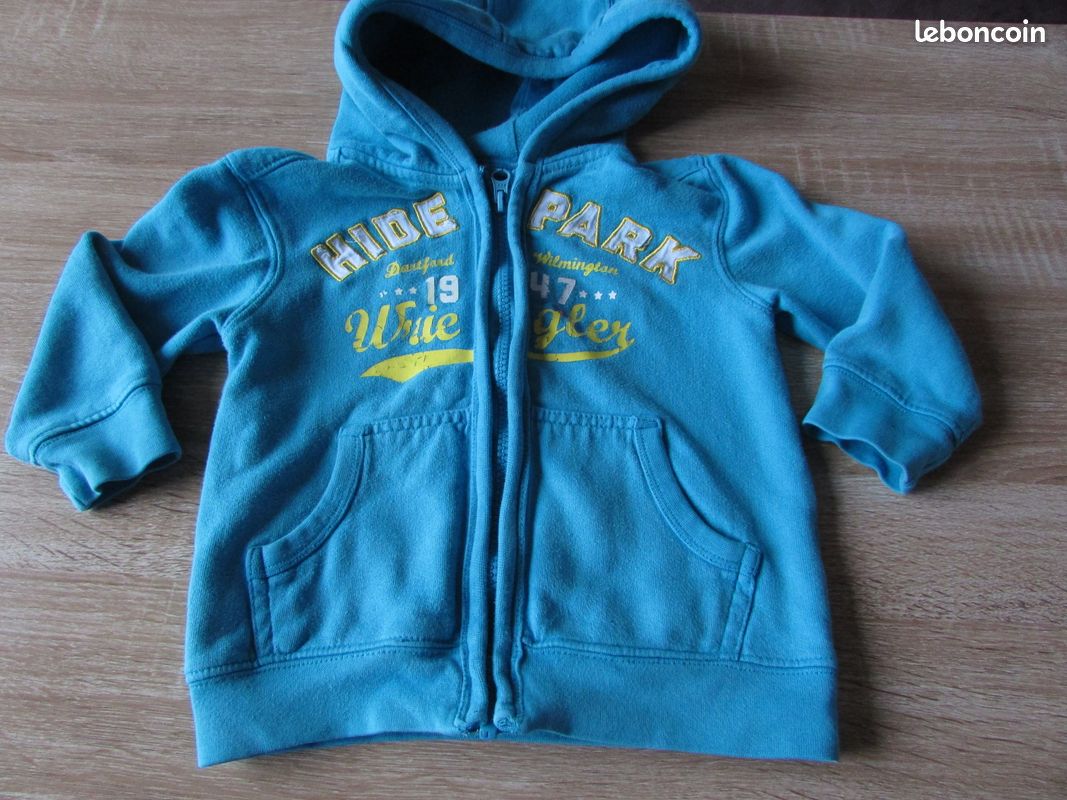 Sweat zippé avec capuche garçon bleu | - GÉMO
