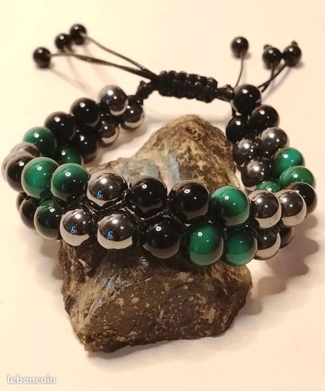 Bracelet En Pierre œil De Tigre Vert 8mm – Perles Semi-naturelles, Neuf Avec étiquette