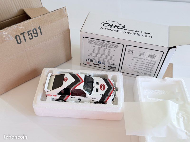 NEUF OttOmobile AUDI SPORT Quattro 1984 Pikes Peak 1er Mouton 1/18 Monté OT591 – Miniature 1:18 - Boîte + Surboîte - OT 591 Otto (image 13)