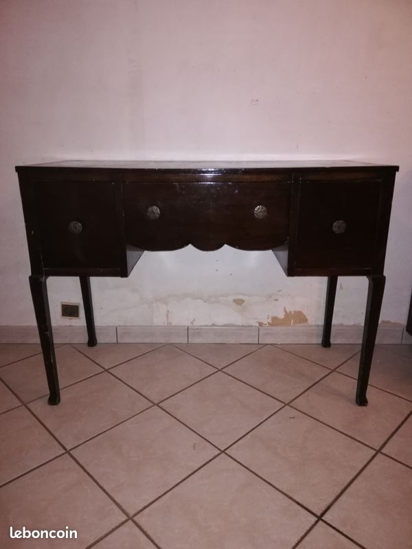 Bureau en bois exotique couleur acajou (image 1)