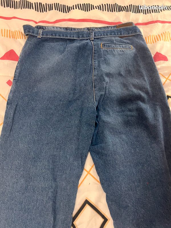 Pantalon en jean avec ceinture (image 3)