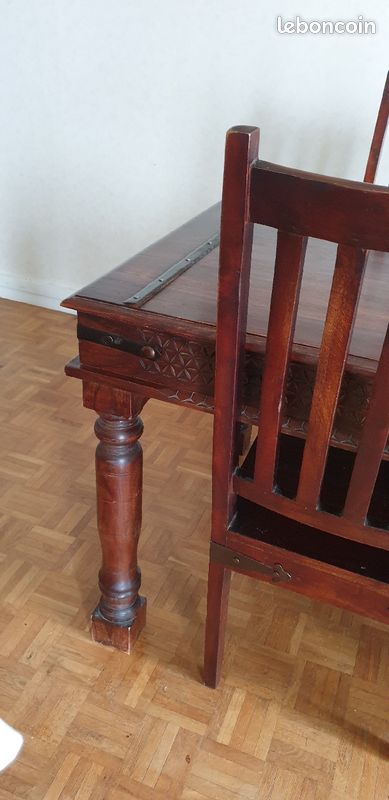 Table à manger 4 chaises.en bois exotique acacias solide et lourd (image 2)