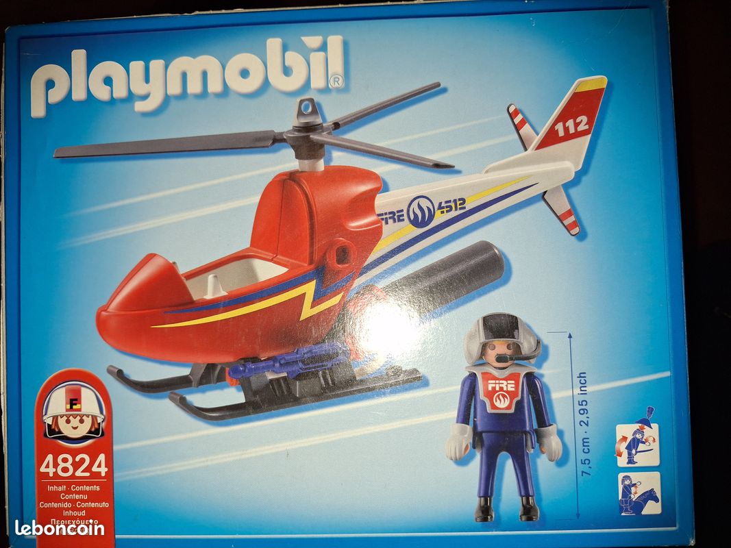 Playmobil City Action 71195 pas cher, Hélicoptère bombardier des