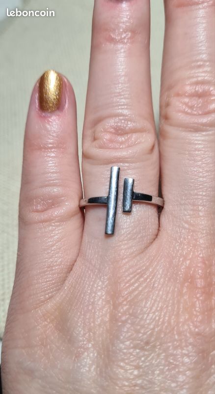 Bague Design En Argent Massif 925 - Taille 57-58, Occasion Très Bon état
