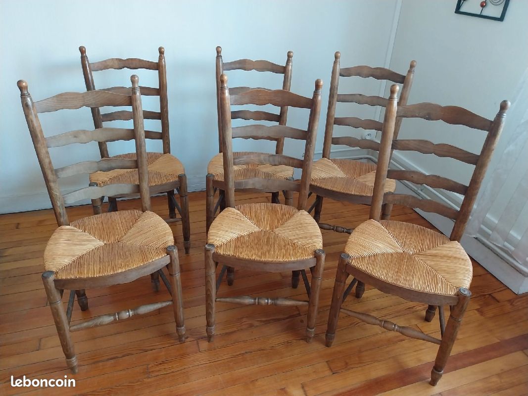 Chaises empaillés bois (image 4)