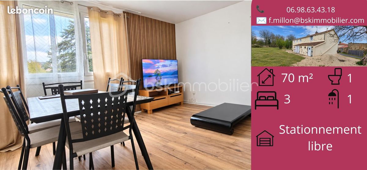 Appartement 4 pièces 70 m² · à Cholet · 70 m² · 133 000 €