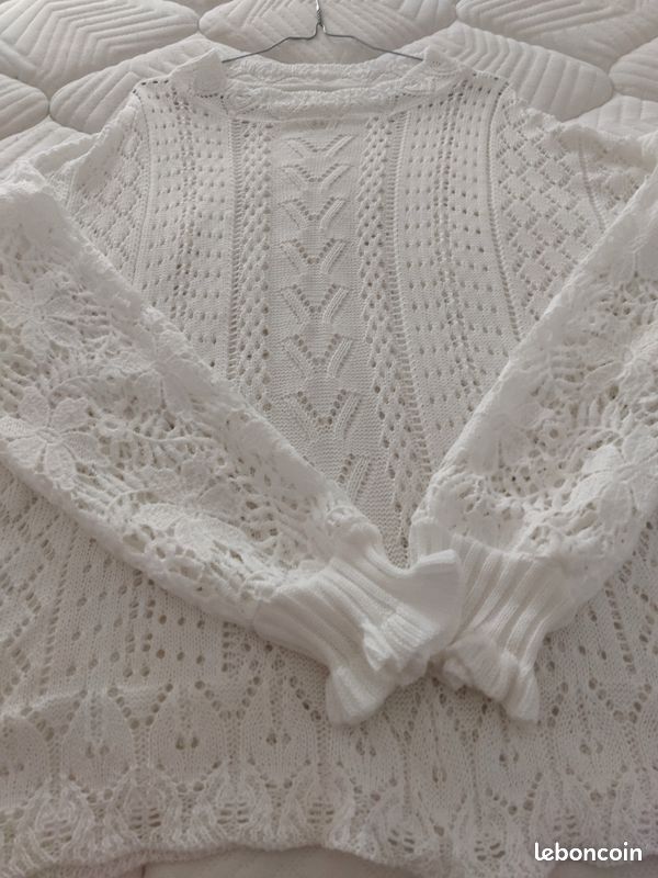 Pull élégant blanc crème automne jamais porté (image 2)