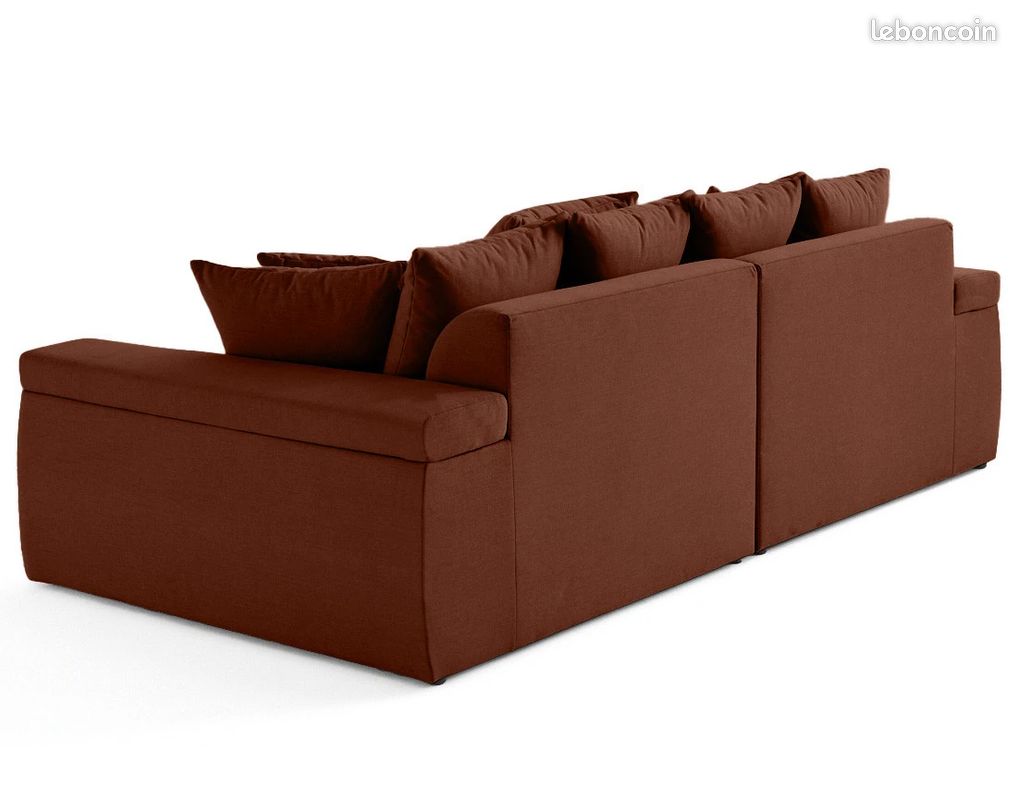 SERGIO - Canapé 4 places - assise profonde - en tissu - terracotta (image 8)